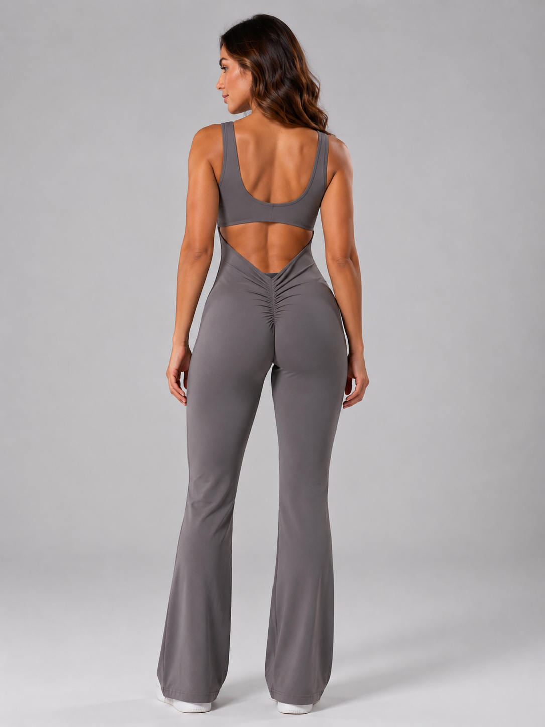 Greta | Open-Back Slim-Fit Straight-Leg Jumpsuit