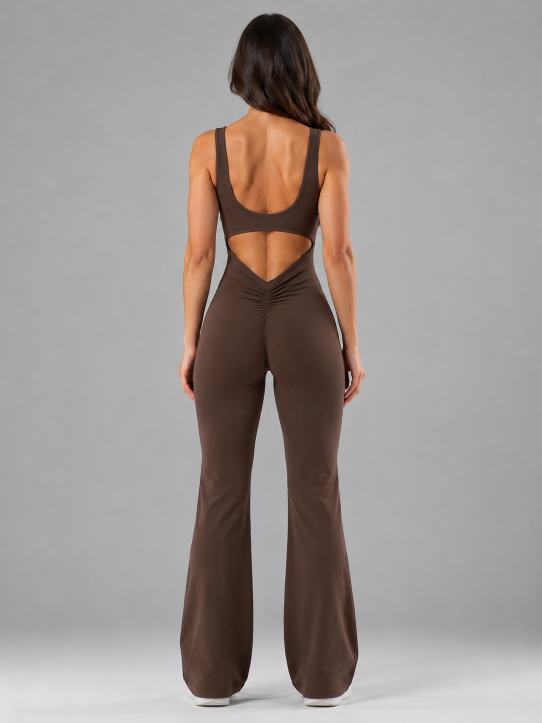Greta | Open-Back Slim-Fit Straight-Leg Jumpsuit