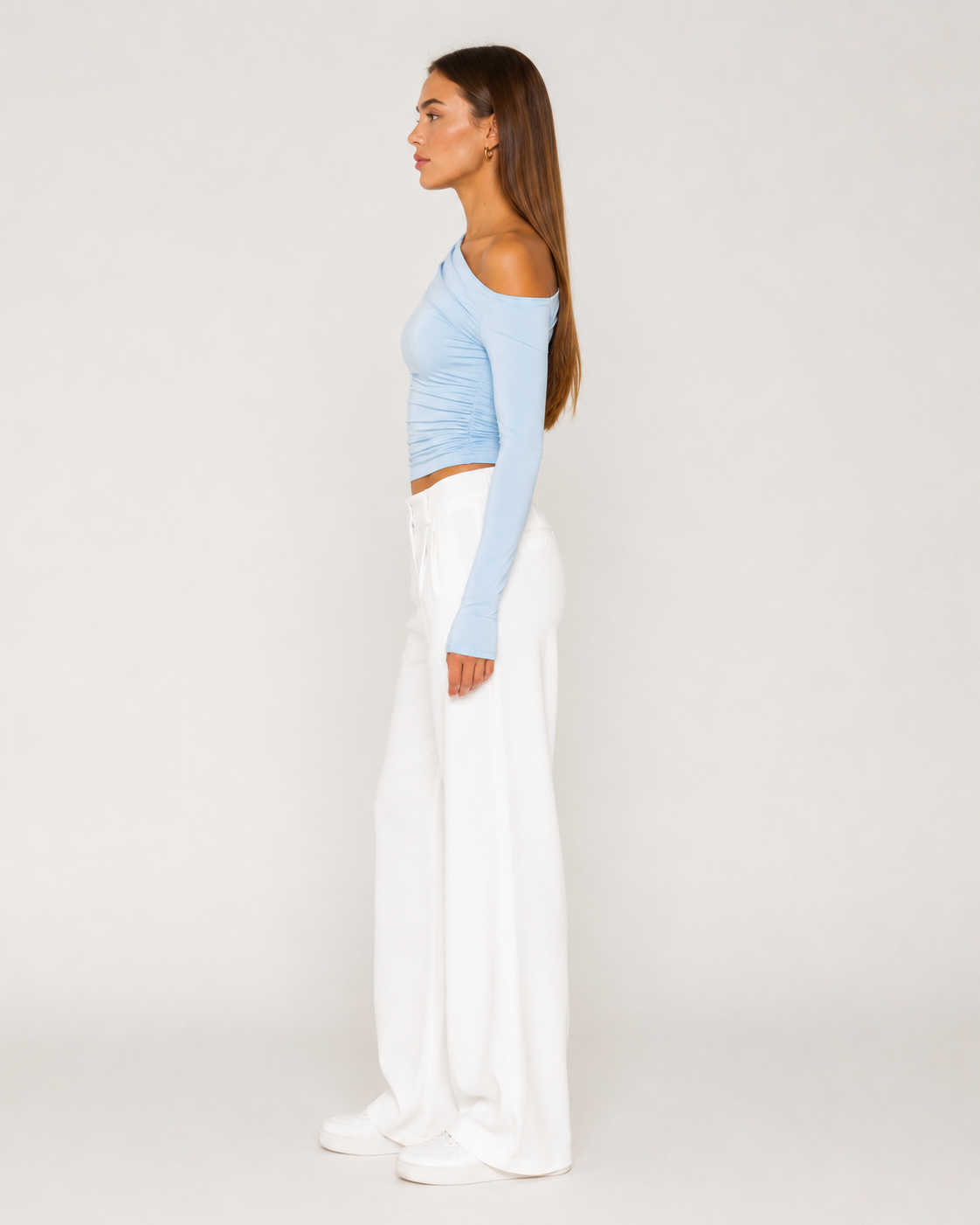 Violet | Asymmetric One Shoulder Ruched Crop Top