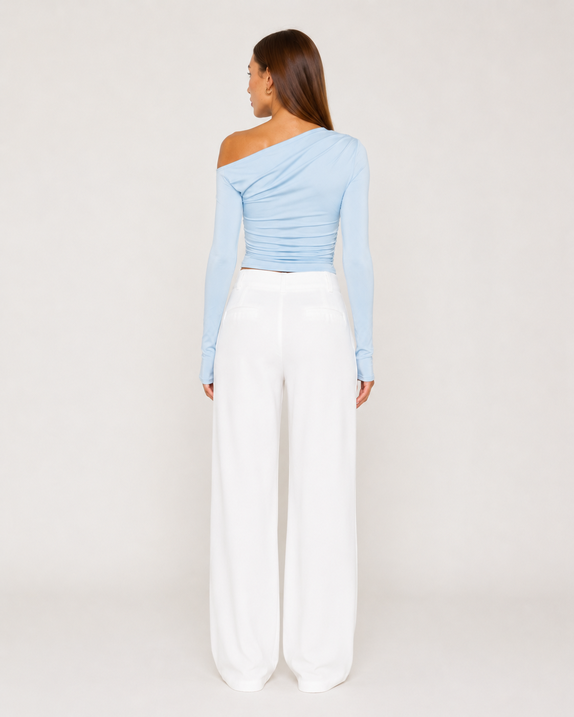 Violet | Asymmetric One Shoulder Ruched Crop Top