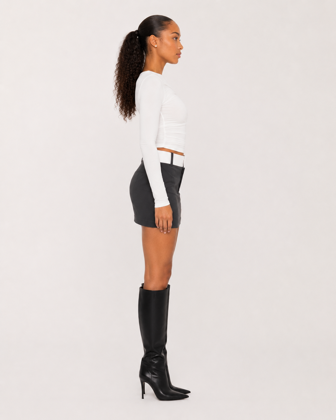 Violet | Asymmetric One Shoulder Ruched Crop Top