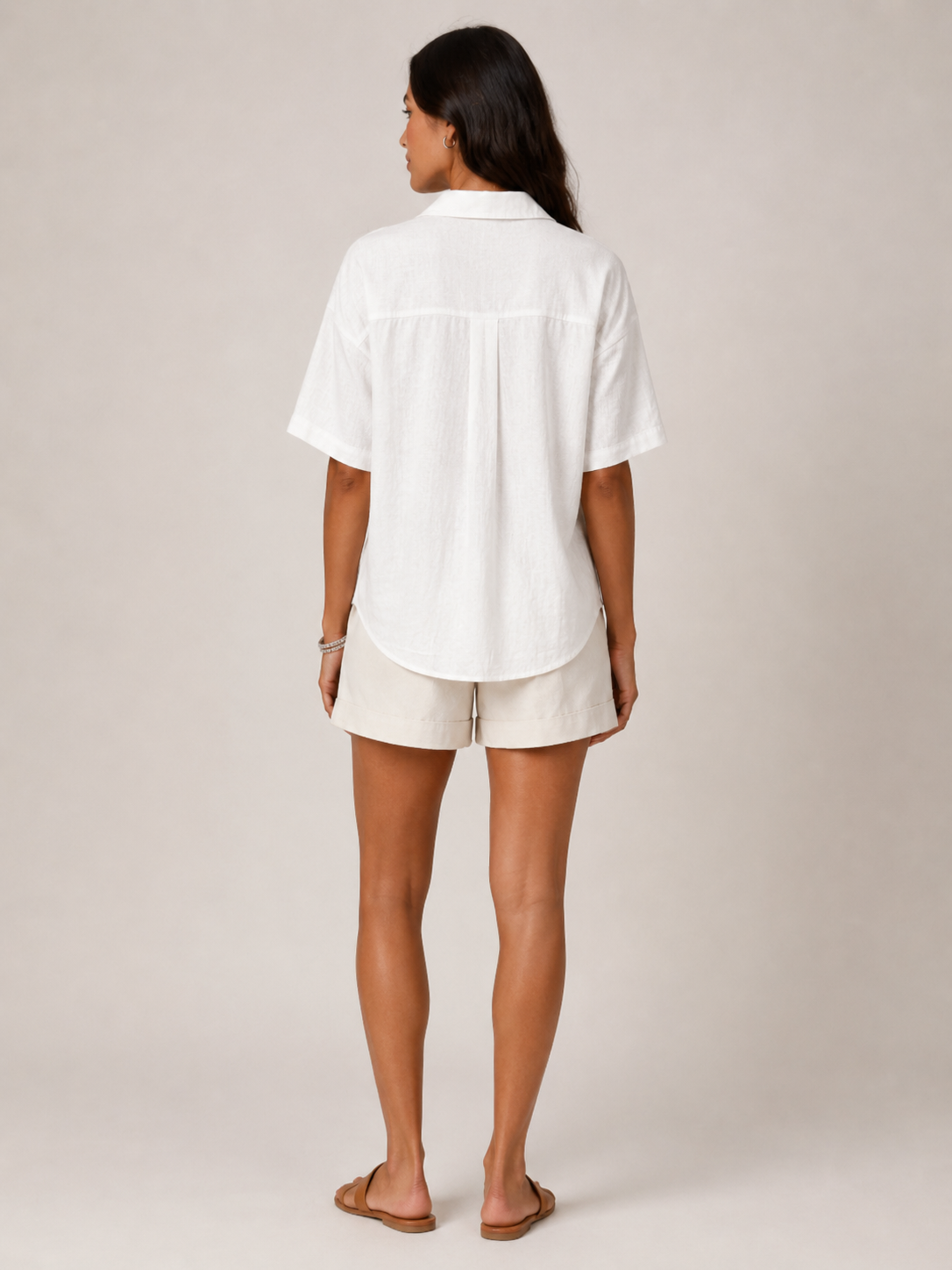 Darya | Short Sleeve Collared Button-Front Blouse