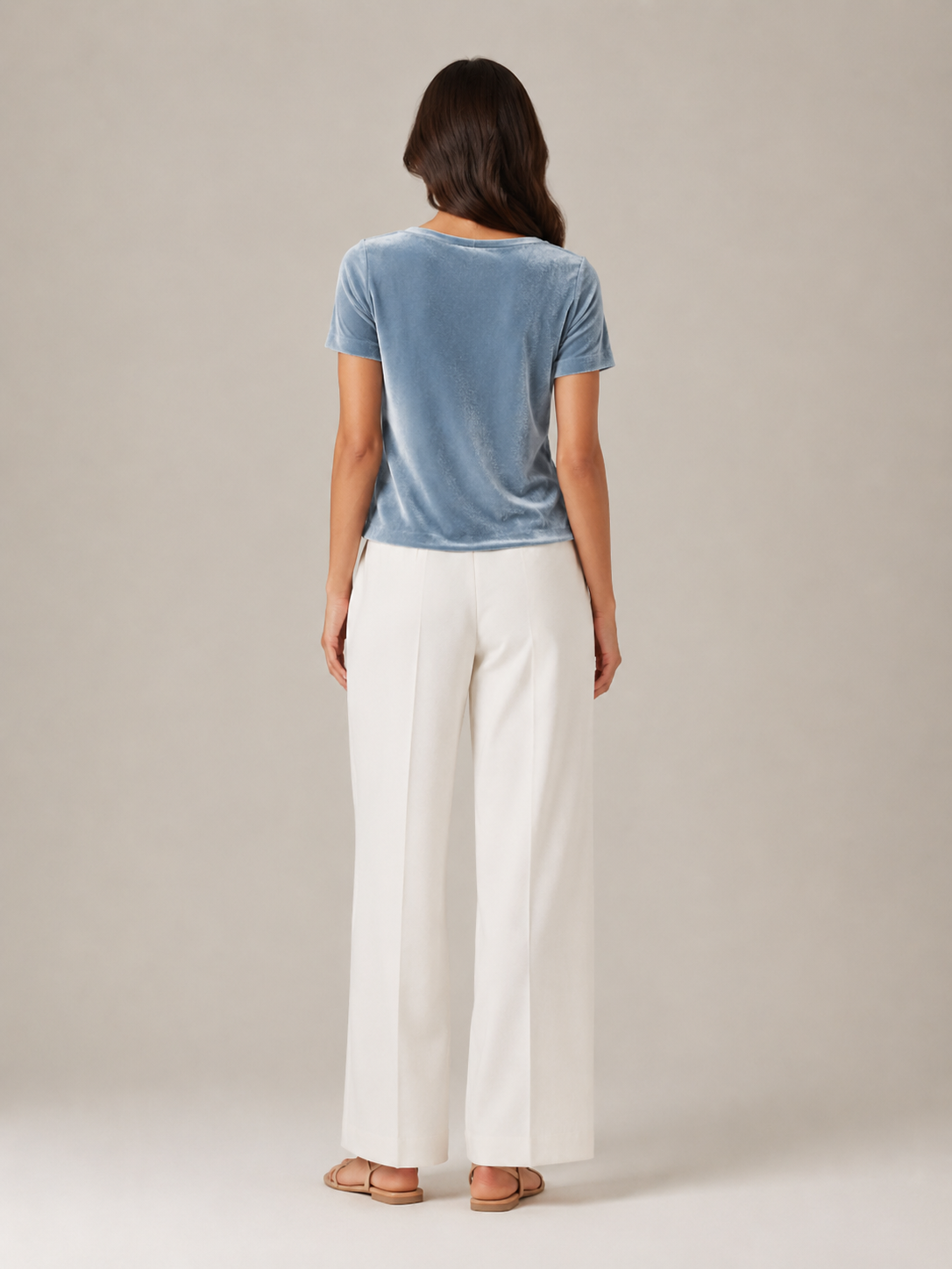 Delaney | Cowl Neckline Velvet-Look Top