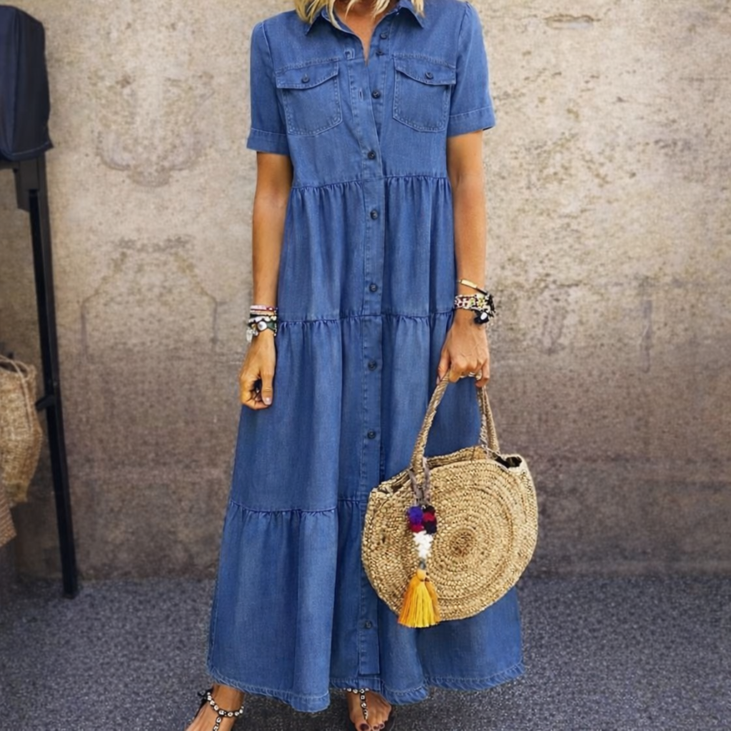 Dalma | Relaxed Denim-Look Midi Dress