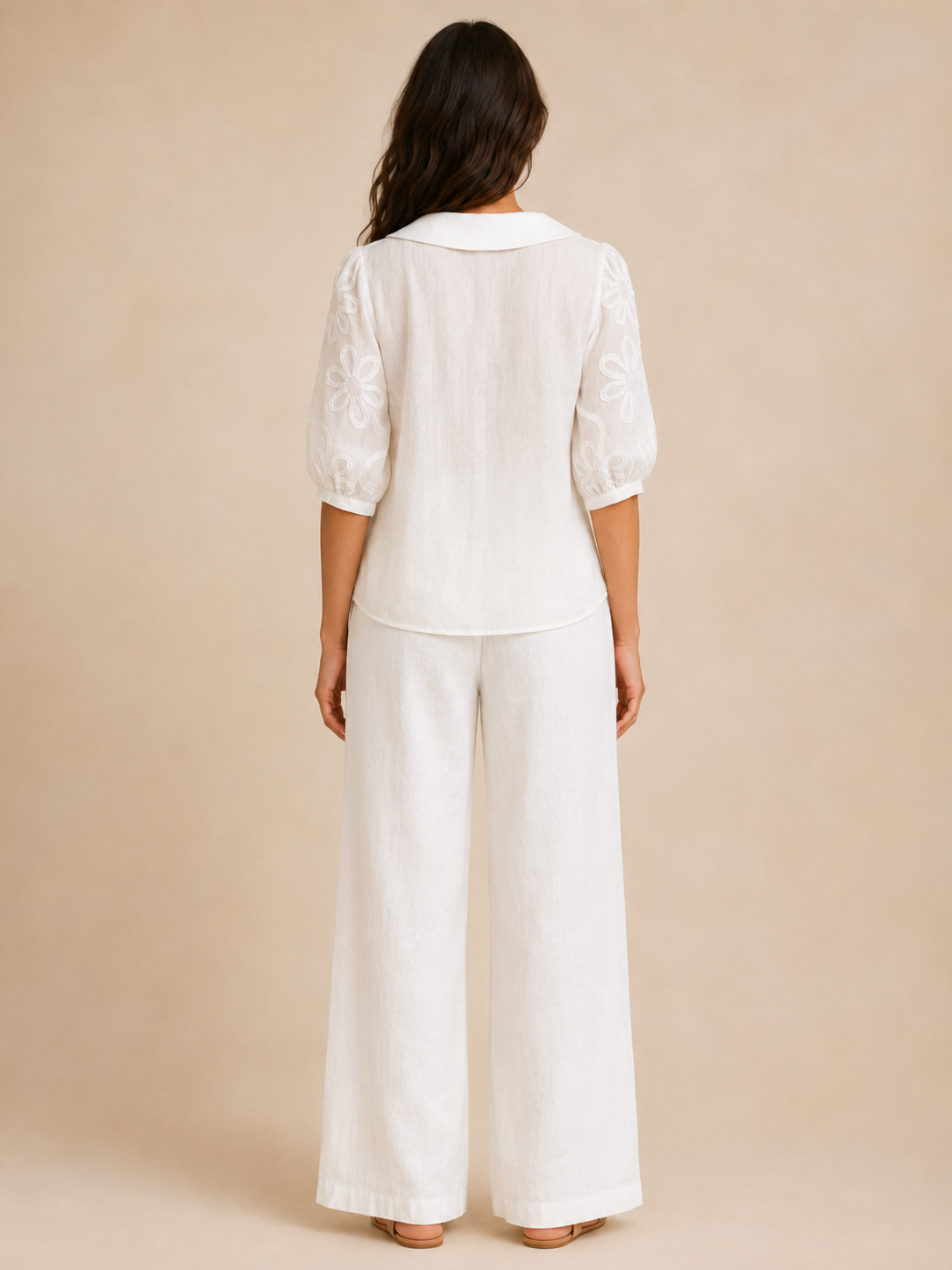 Vera | Floral Embroidered Round Collar Blouse