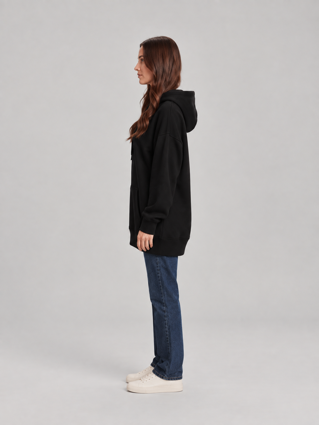 Harlow | Fleece-Lined Hooded Midi Dress