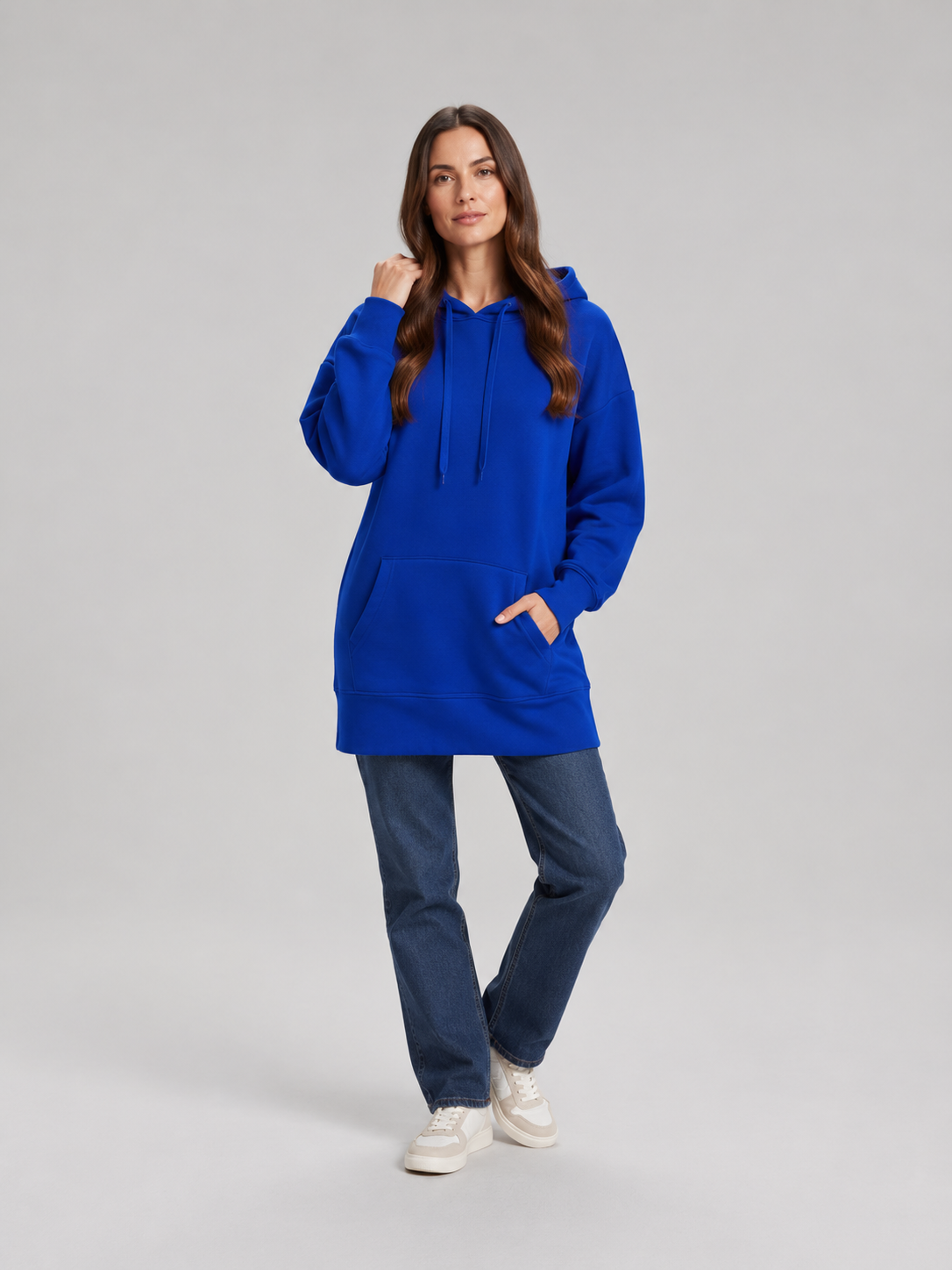 Harlow | Fleece-Lined Hooded Midi Dress