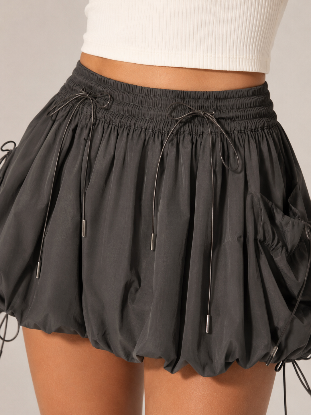 Cleo | Balloon Fit Cargo Shorts with Drawstring Details