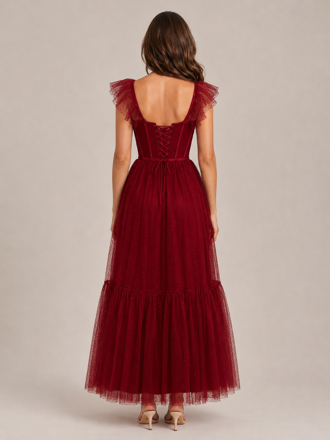 Faye | Corset Bodice Tulle Ruffle Maxi Dress