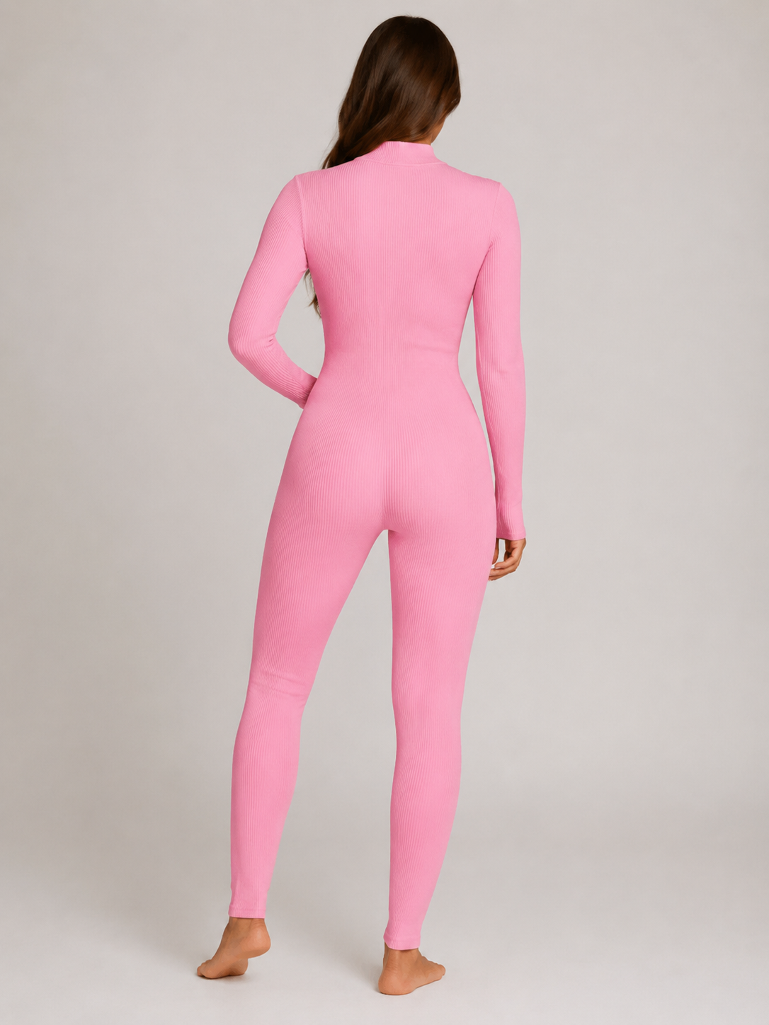 Ines | Long Sleeve Zip-Front Seamless Sports Jumpsuit