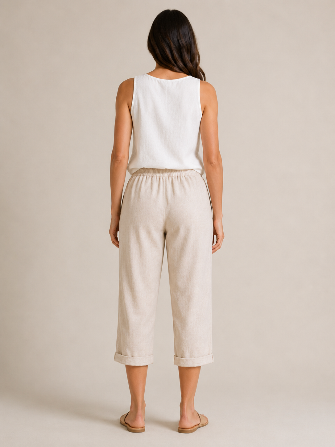 Halle | Wide Leg Culotte Trousers with Elastic Waist