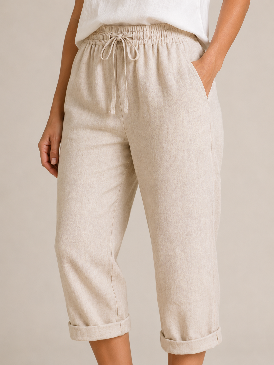 Halle | Wide Leg Culotte Trousers with Elastic Waist