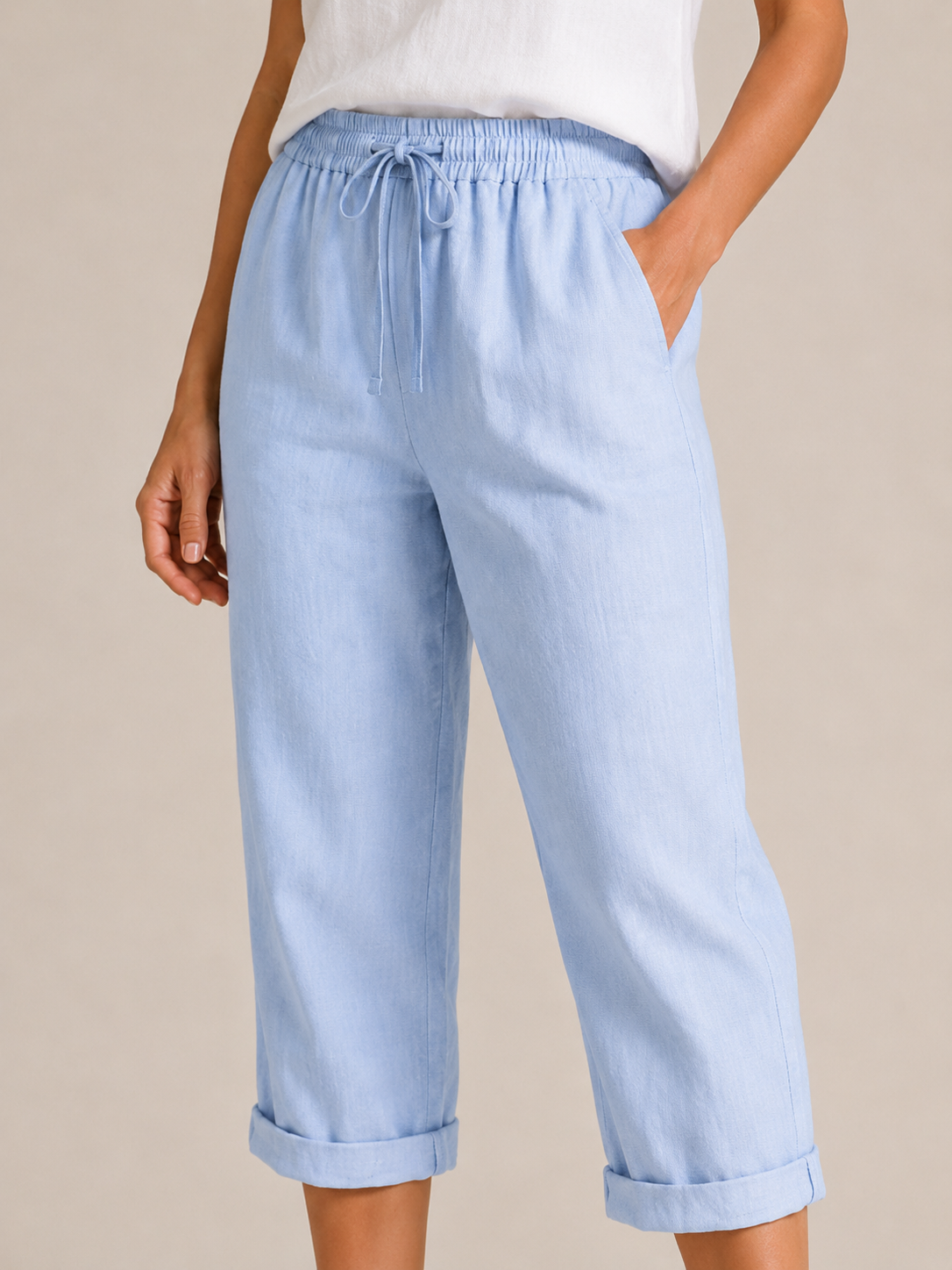 Halle | Wide Leg Culotte Trousers with Elastic Waist