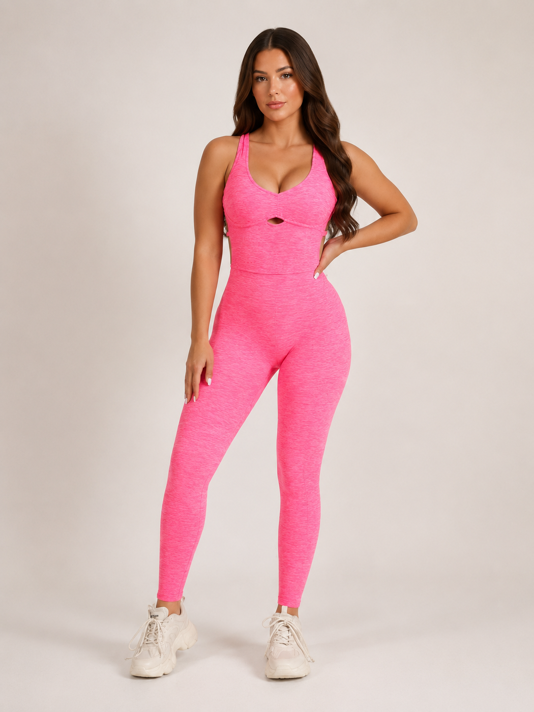 Tatum | Open-Back Sleeveless Full-Length Sports Jumpsuit