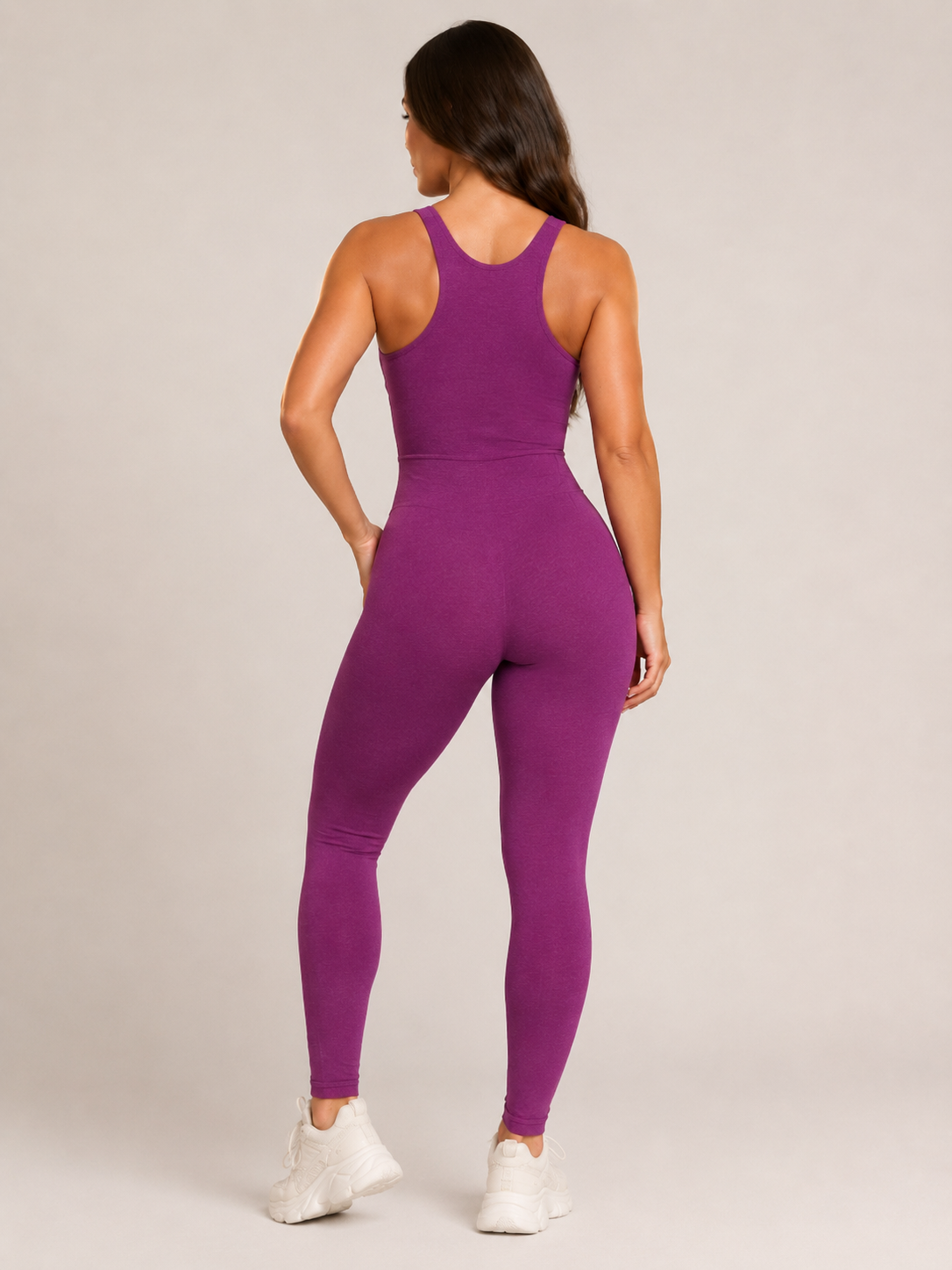 Tatum | Open-Back Sleeveless Full-Length Sports Jumpsuit