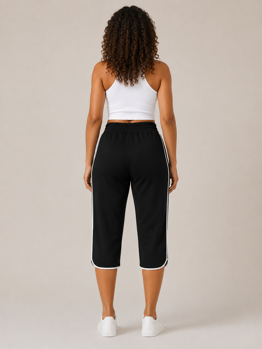 Kennedy | Contrast-Trim Capri Active Pants
