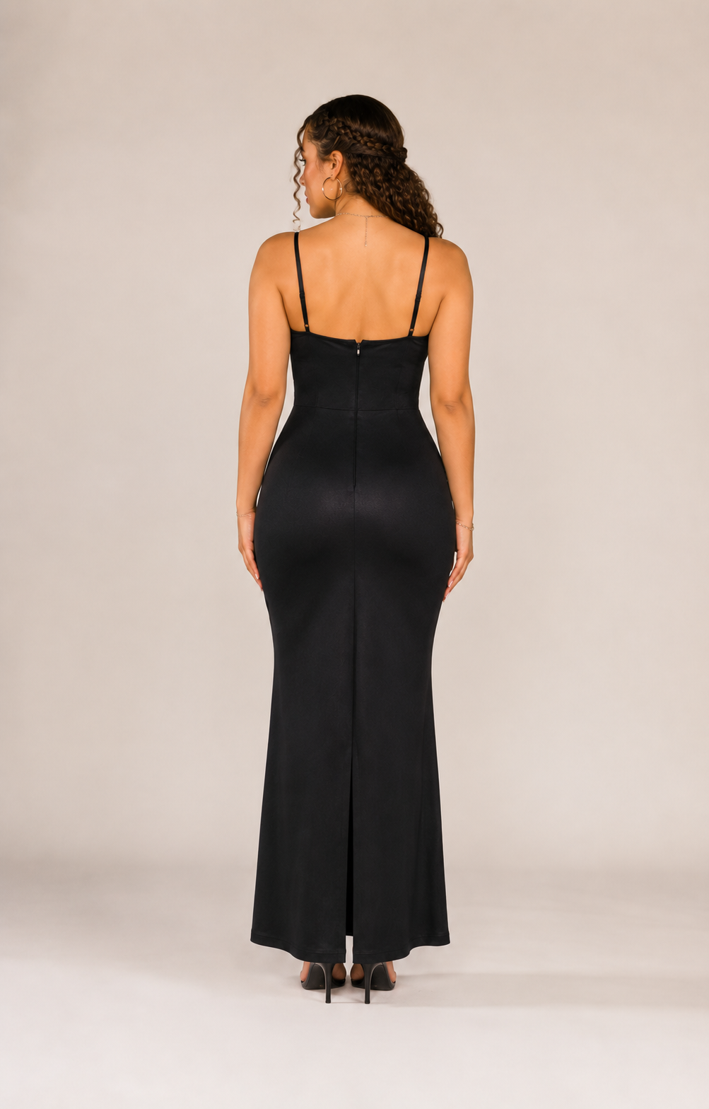 Colette | Corset Faux Leather Maxi Dress