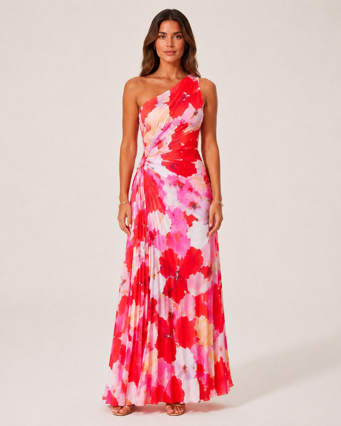 Luciana | One-Shoulder Floral Print Maxi Dress