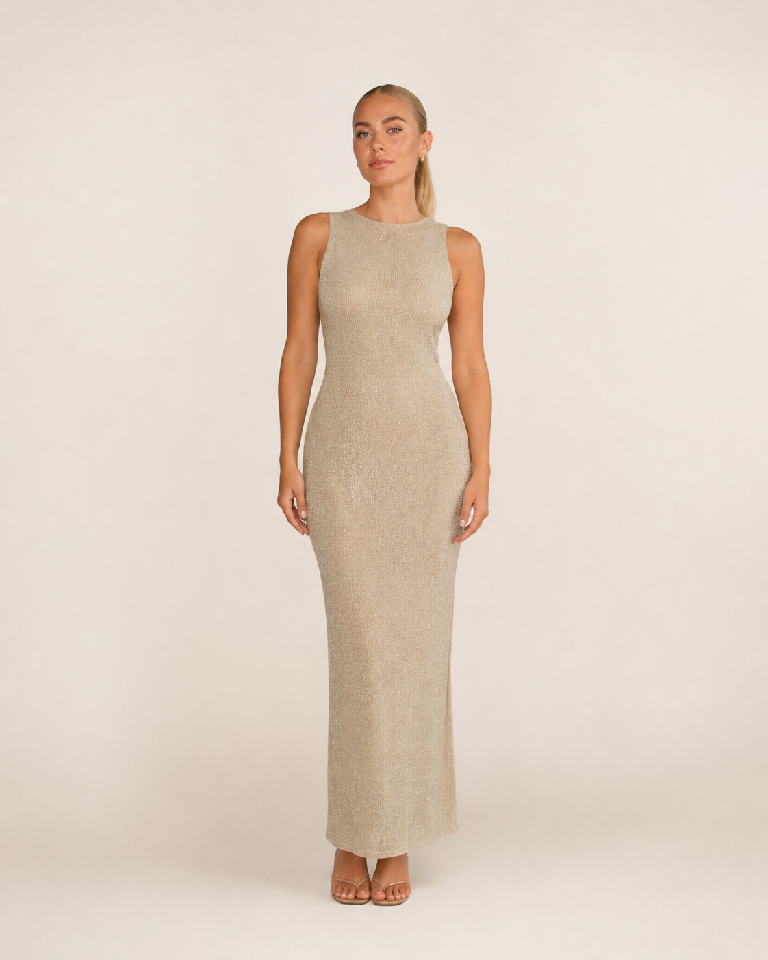 Kennedy | Backless Cut-Out Satin-Look Maxi Dress