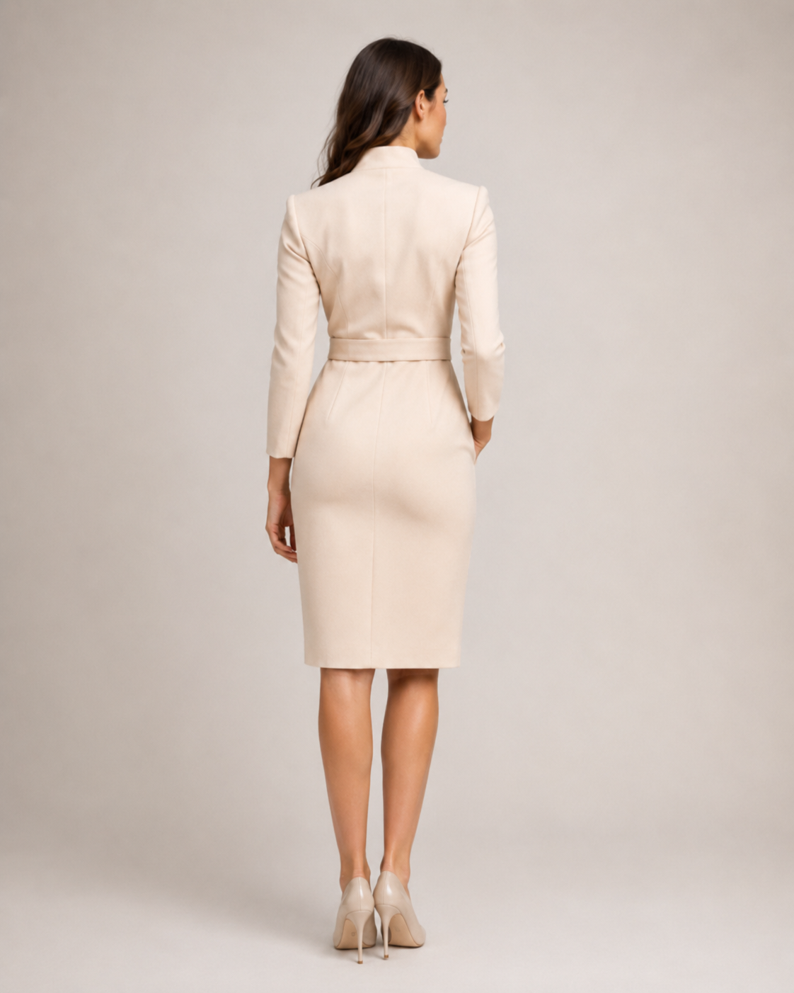 Peyton | Belted V-Neck Blazer Midi Dress