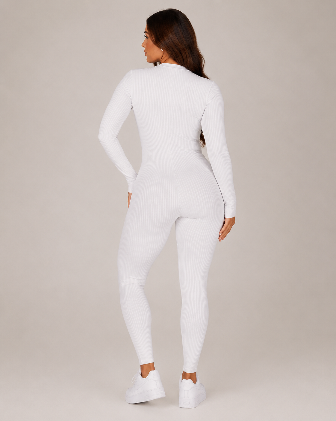 Isolde | Ankle-Length Ribbed Thumb-Hole Sports Jumpsuit