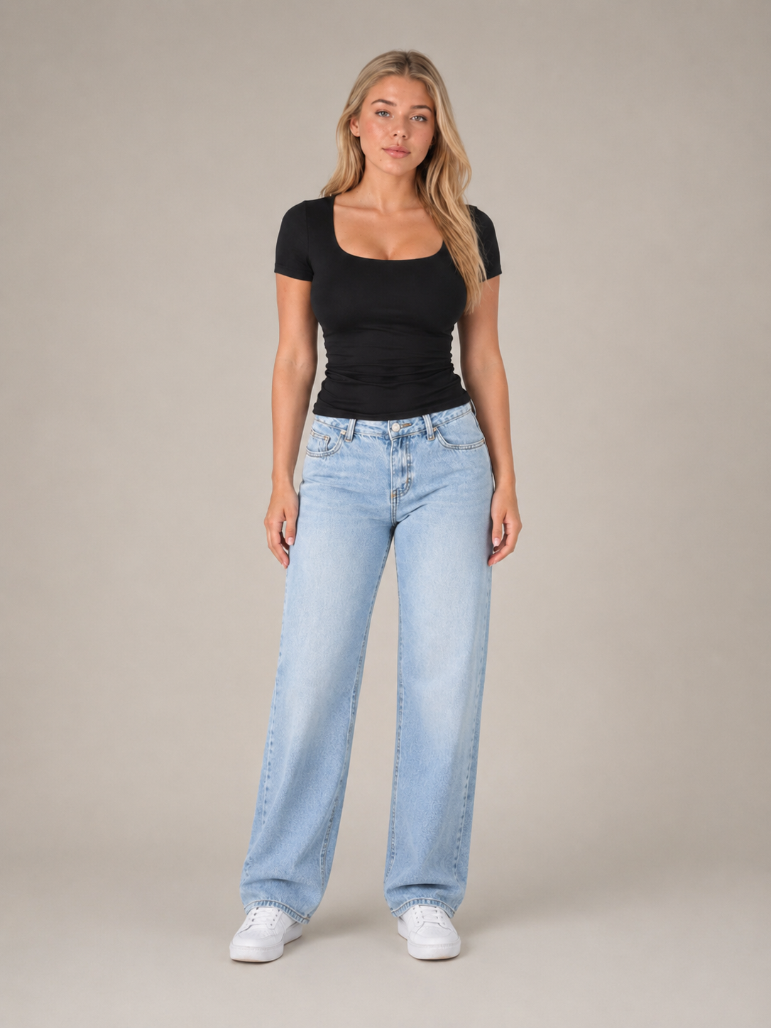 Emerson | Wide U-Neck Cropped T-Shirt