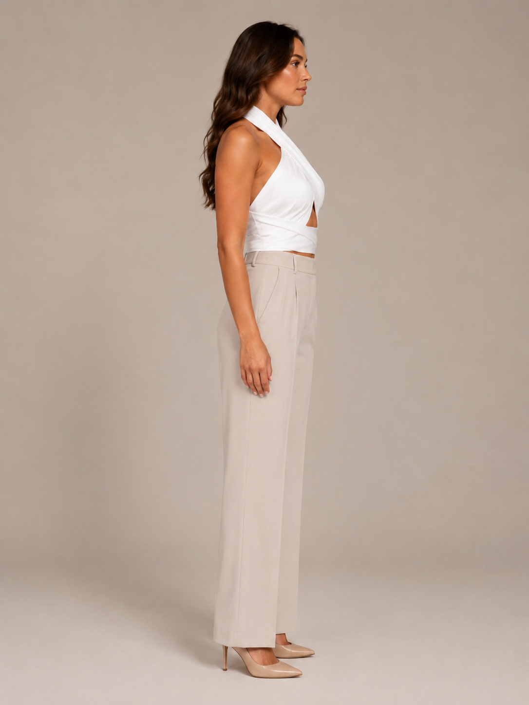Elin | Backless Halter Crop Top