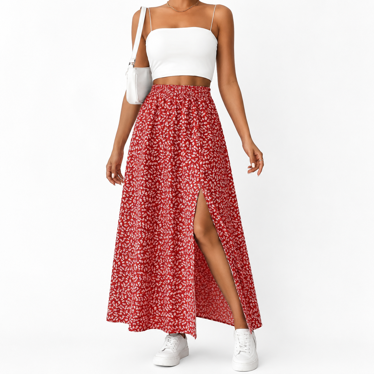 Della | Ditsy Floral Print Maxi Skirt