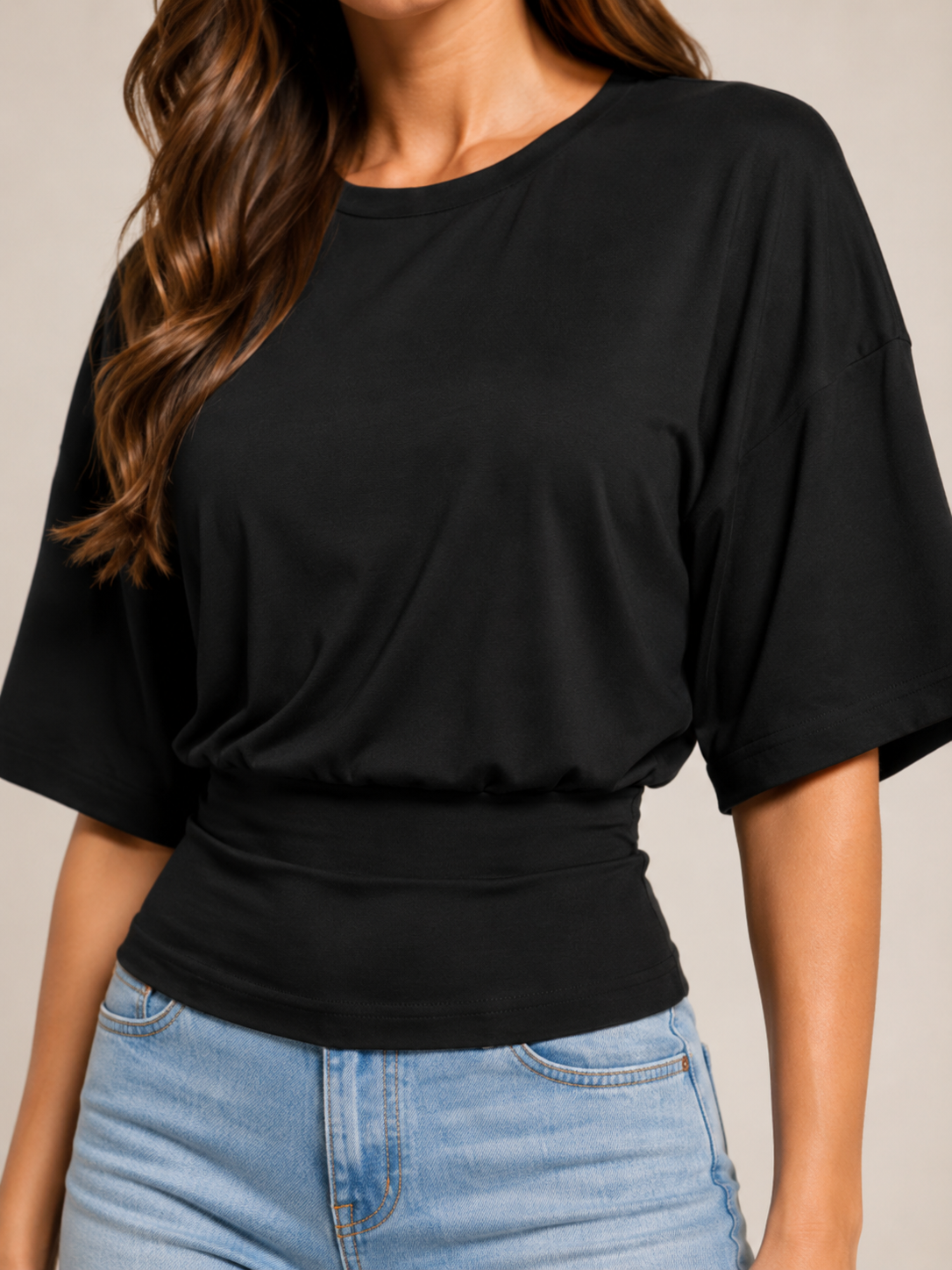 Micaela | Short Batwing Sleeve T-Shirt