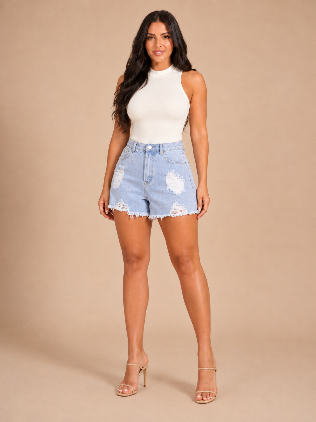 Roxy | Wide Fit Distressed Denim Shorts