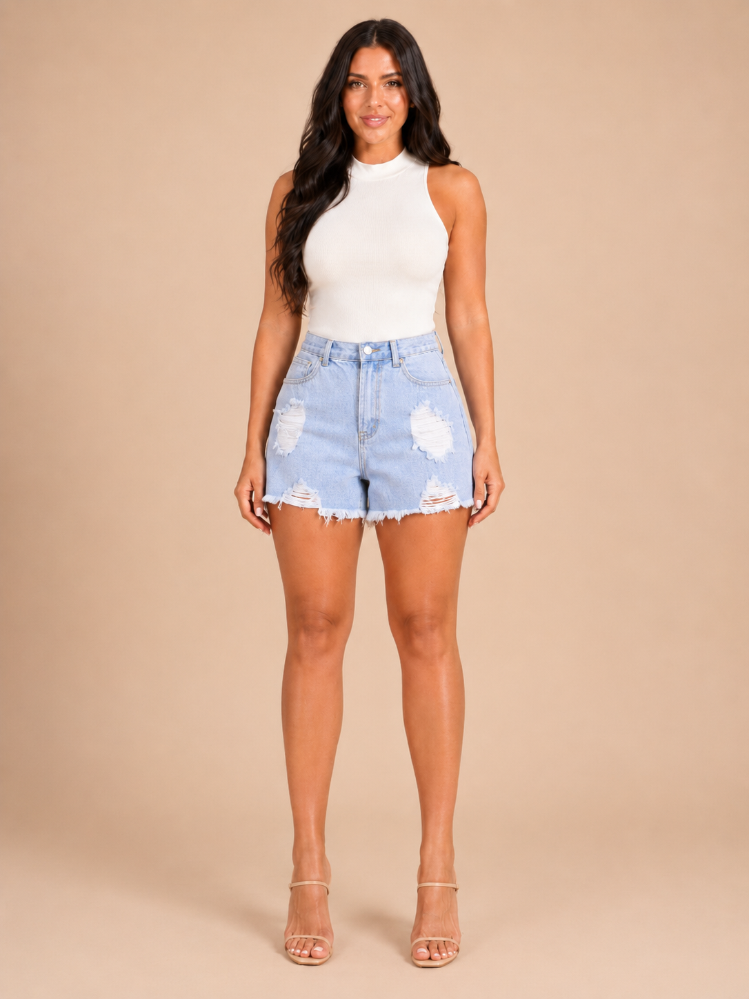 Roxy | Wide Fit Distressed Denim Shorts