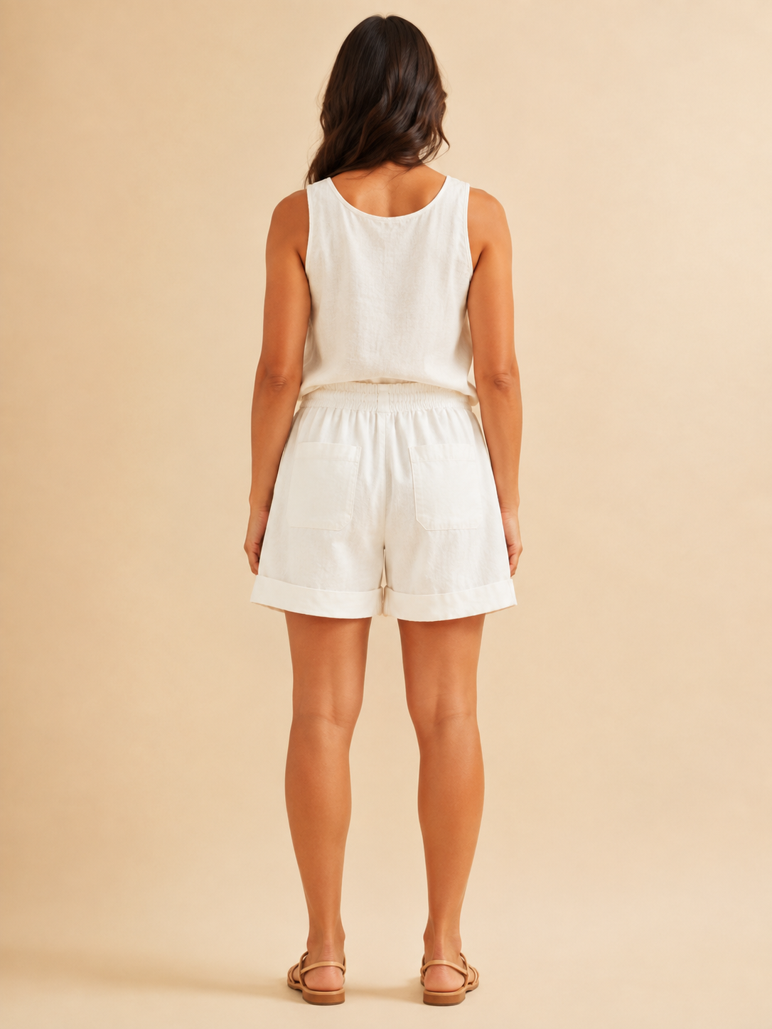 Mariana | Wide-Leg Elastic Waist Cotton Shorts