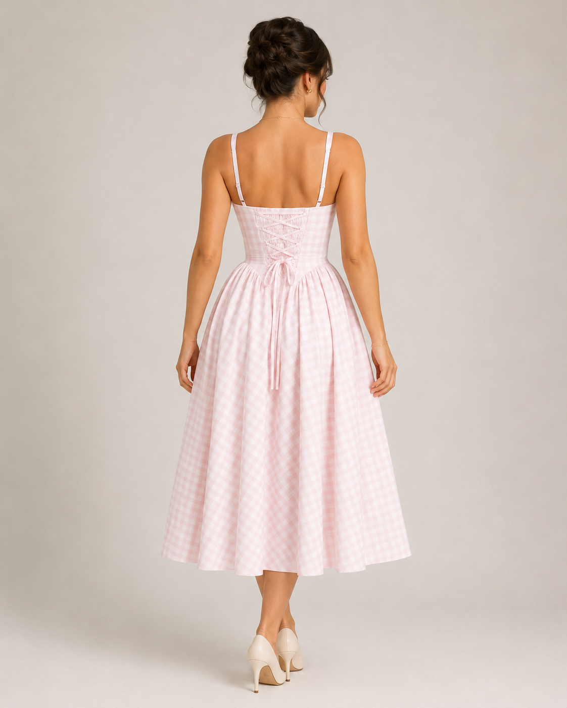 Sienna | Check Print Flared Midi Dress