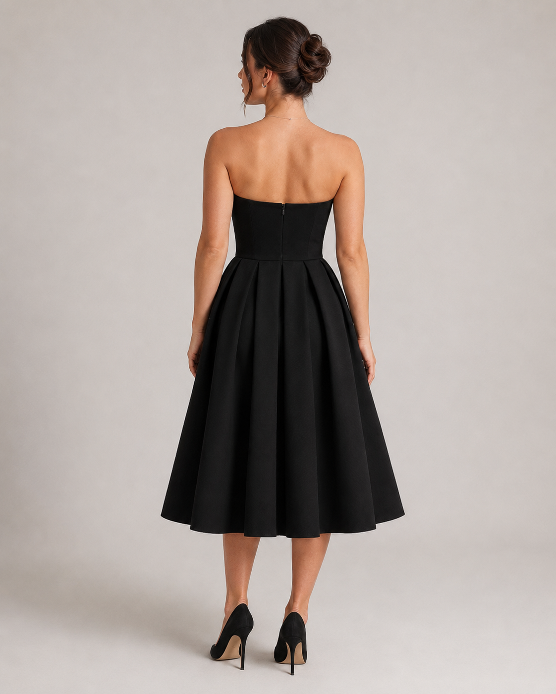 Layla | Strapless Flared Midi Dress