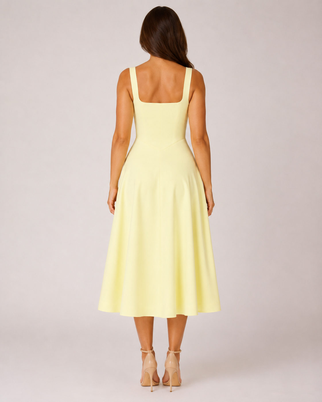Adeline | Wide-Strap Flared Midi Dress