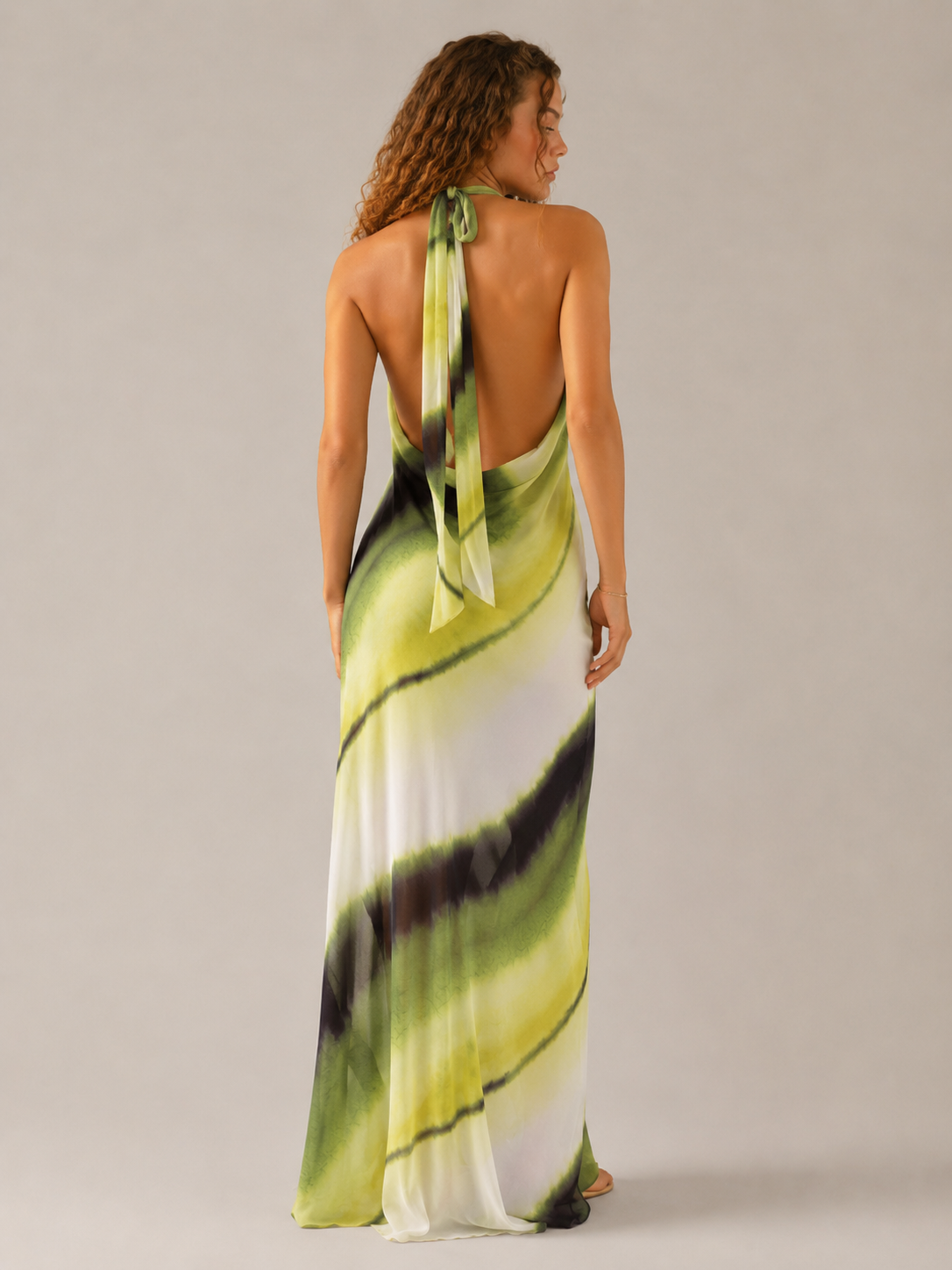 Aurelia | Printed Cowl Neck Halter Maxi Dress
