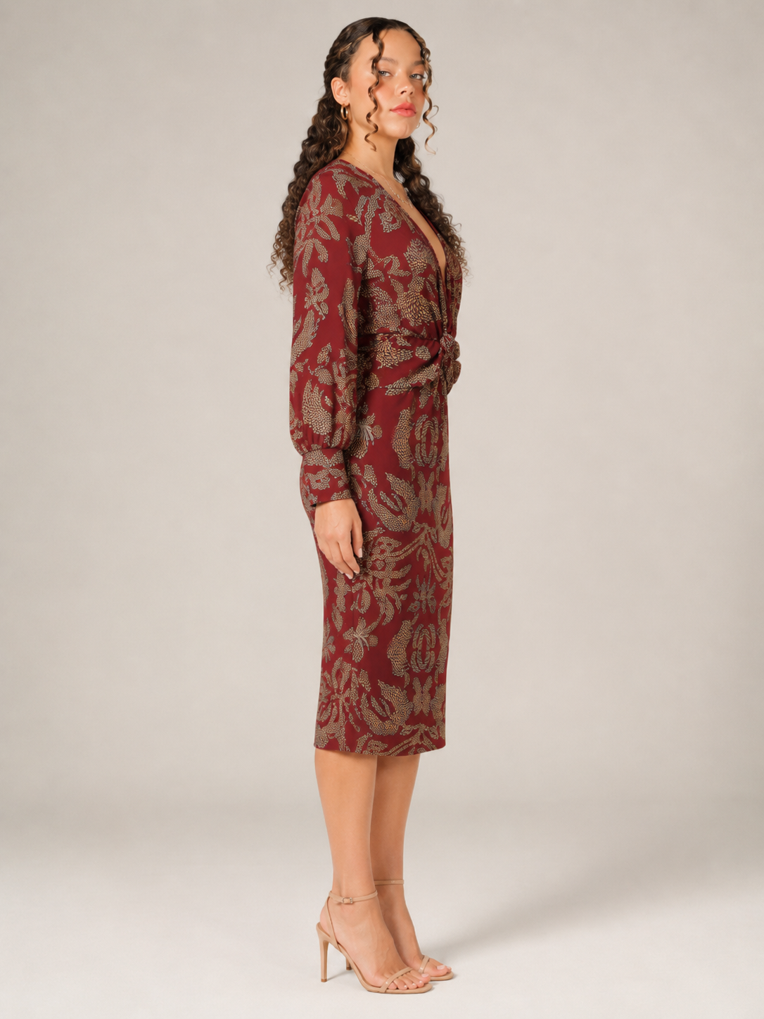 Saskia | Floral Print Button-Front Midi Dress