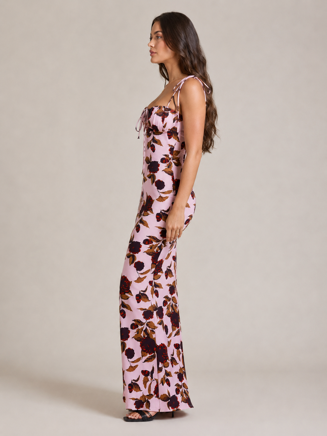 Maeve | Floral Print Bow Detail Maxi Dress