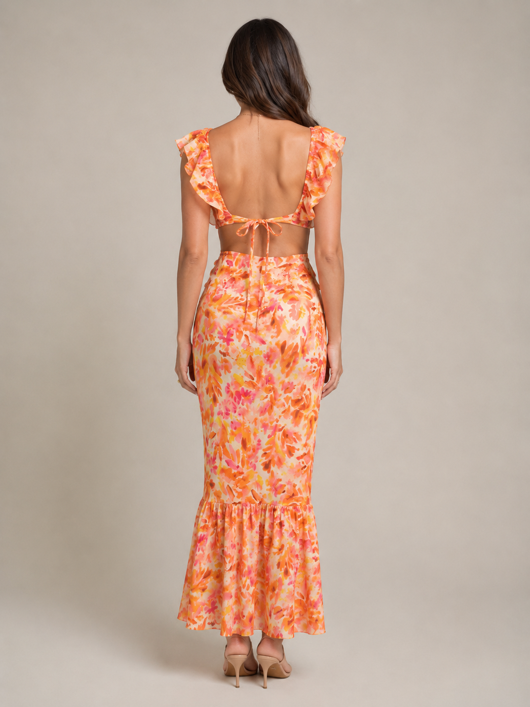 Sofia | Sleeveless Floral Print V-Neck Maxi Dress