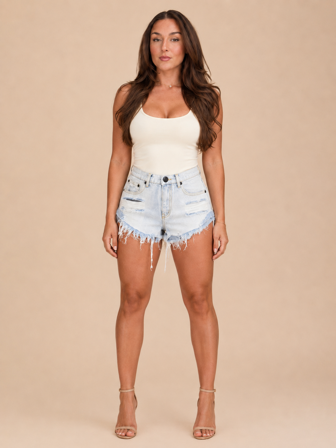 Dara | Low-Rise Wide-Leg Denim Shorts