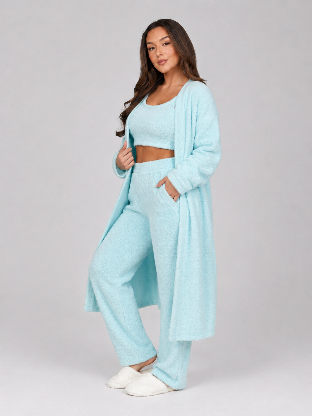 Priya | Three-Piece Plush Fleece Lounge Set