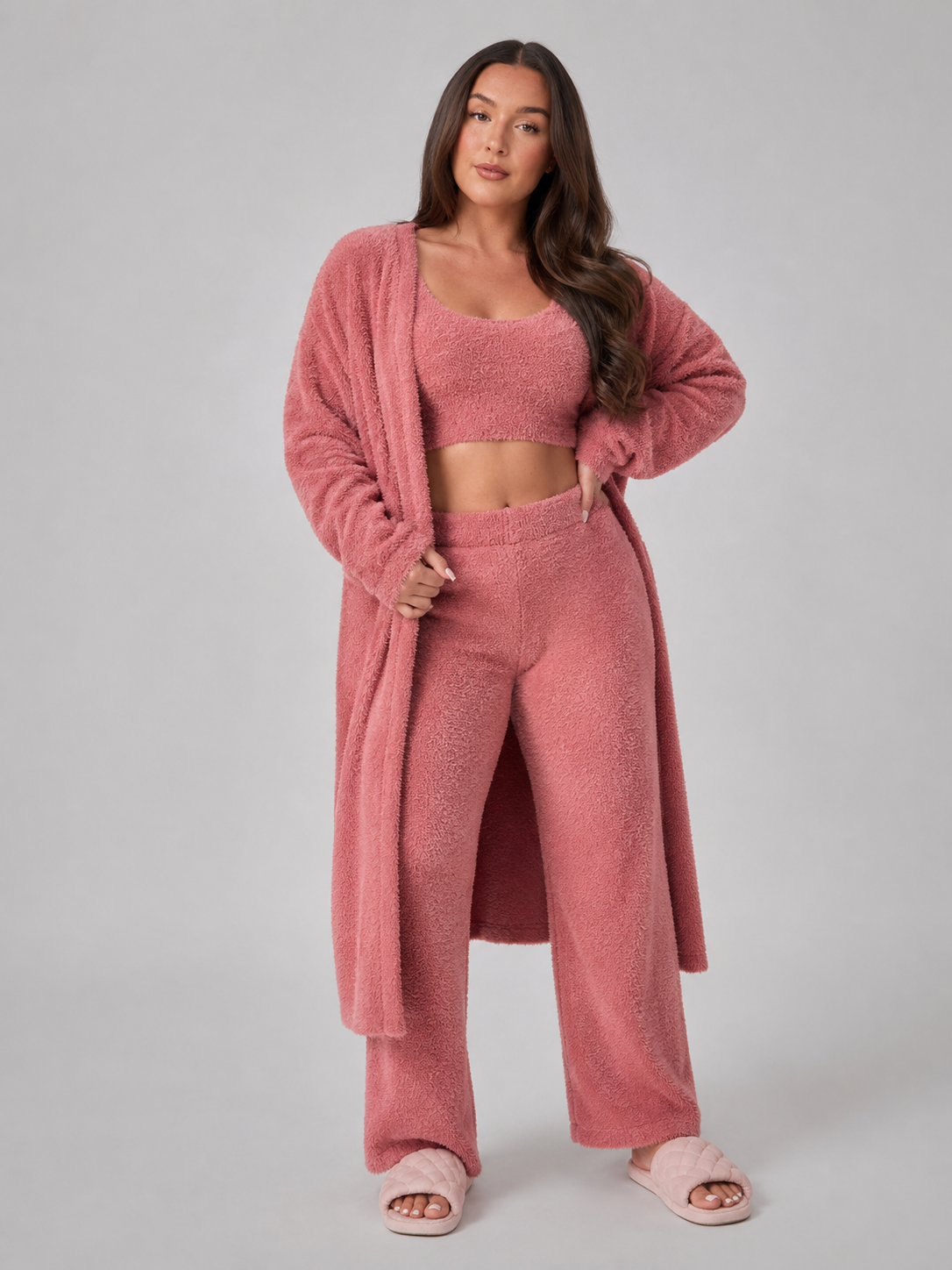 Priya | Three-Piece Plush Fleece Lounge Set