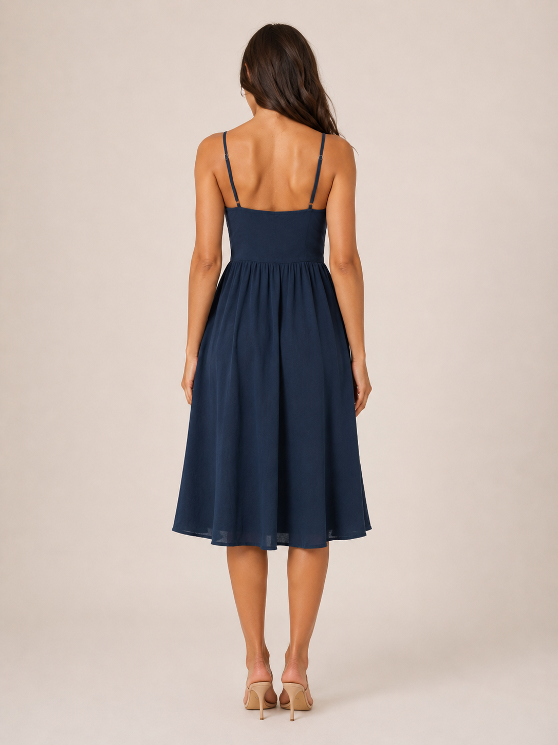 Pia | Button-Front Bow Detail Midi Dress