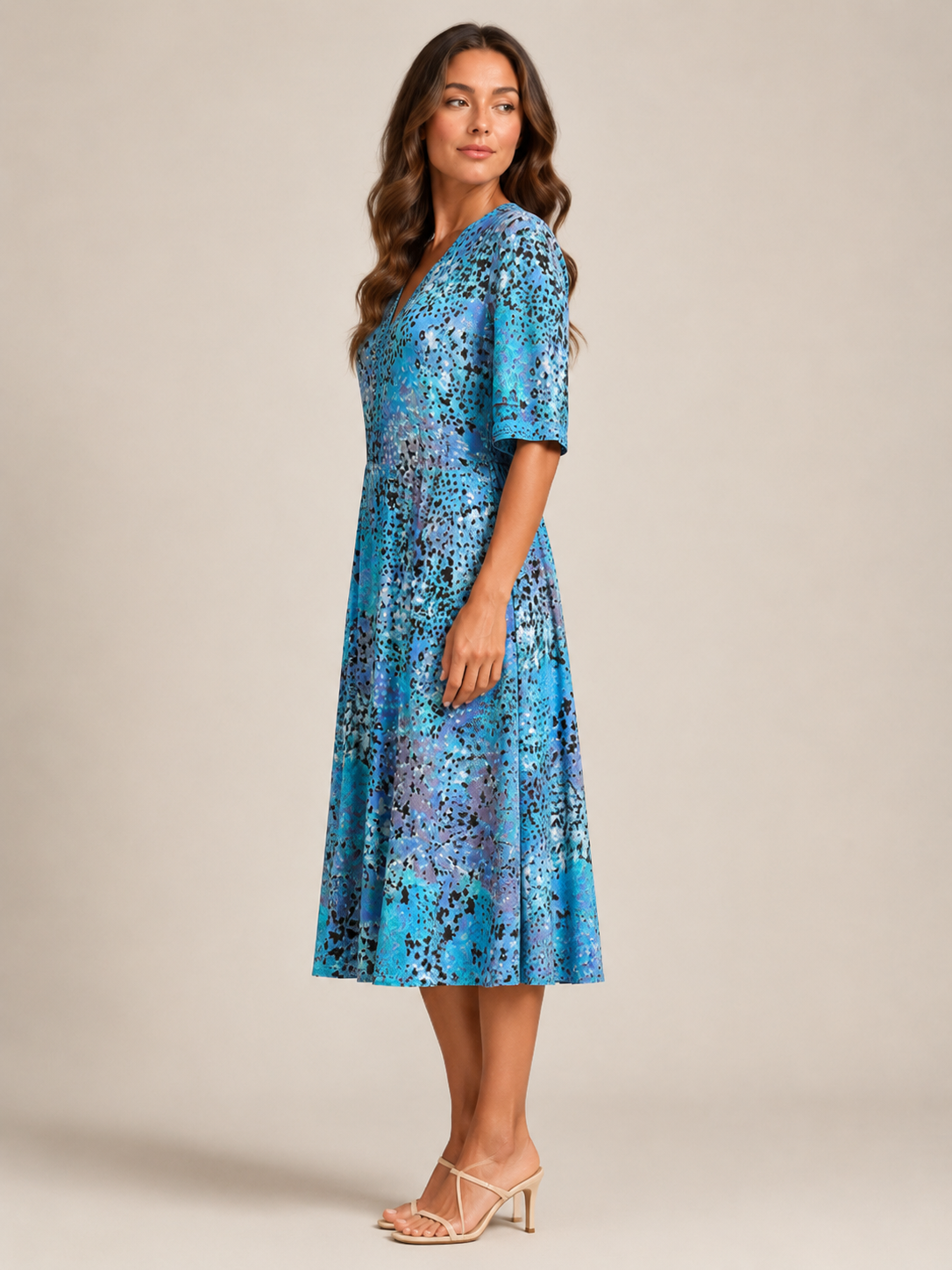 Giselle | V-Neck Side Pocket Midi Dress