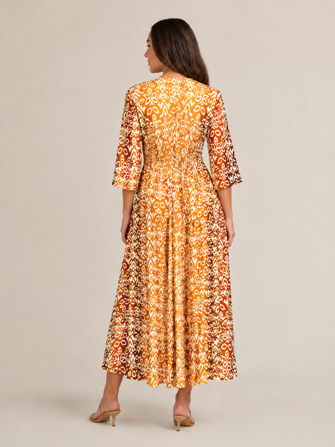 Everly | V-Neck Graphic Print Boho Maxi Dress