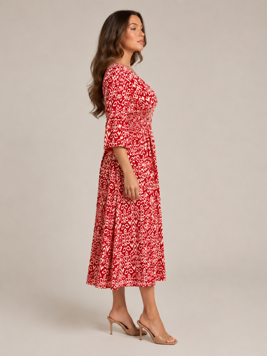 Everly | V-Neck Graphic Print Boho Maxi Dress