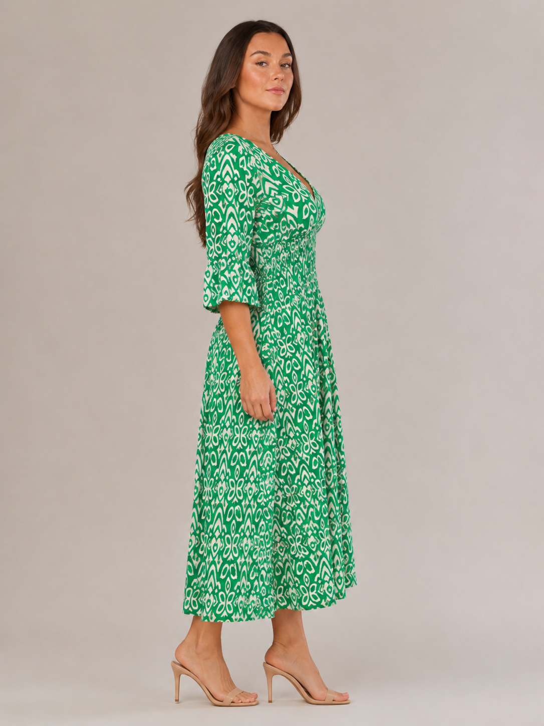 Everly | V-Neck Graphic Print Boho Maxi Dress