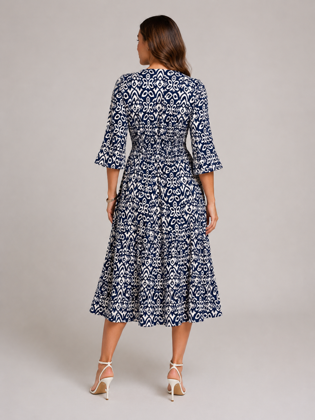 Everly | V-Neck Graphic Print Boho Maxi Dress