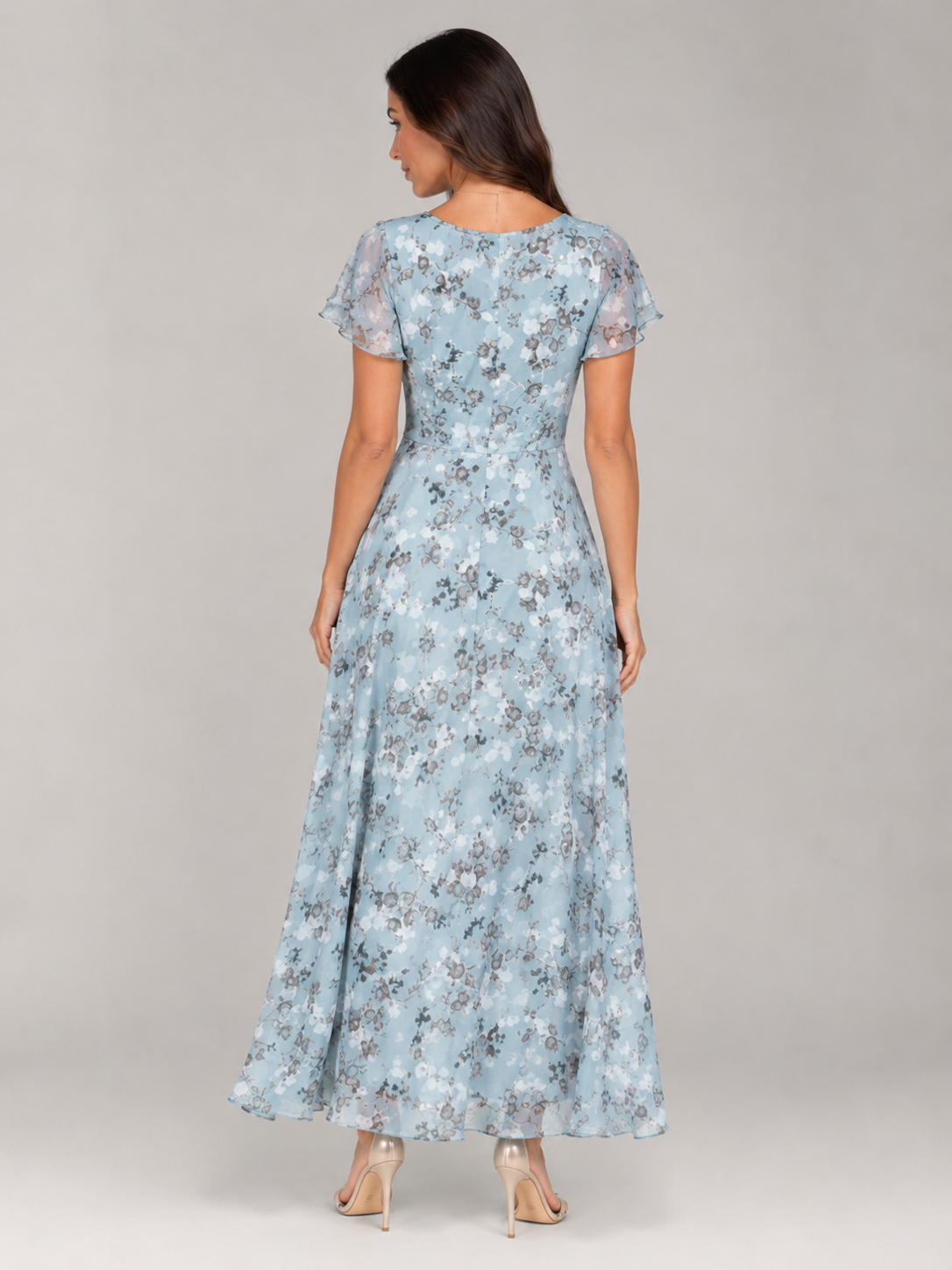 Adriana | Floral Print Butterfly Sleeve Maxi Dress