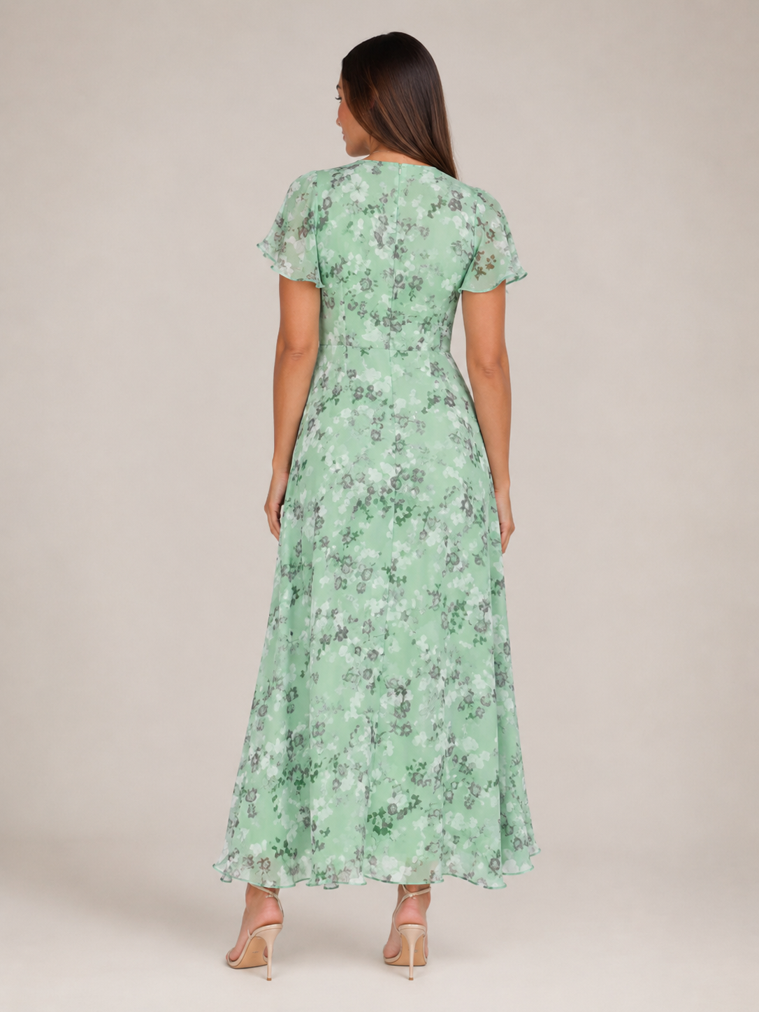 Adriana | Floral Print Butterfly Sleeve Maxi Dress